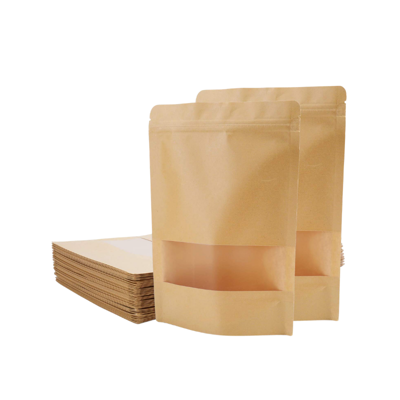 Bolsa kraft con ventana - 16X23