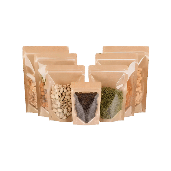 Bolsa kraft frente transparente - 14X20
