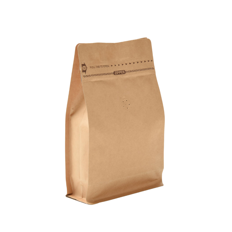Bolsa con válvula para café kraft - 13X20