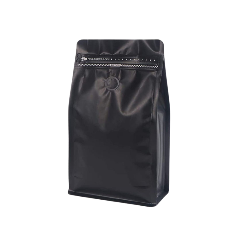 Bolsa con válvula para café en color negro - 13X20