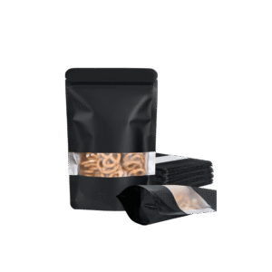 Bolsa pouch interior laminado con ventana color negro - 10x15