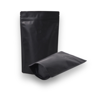 Bolsa pouch sin ventana color negro y válvula - 500g