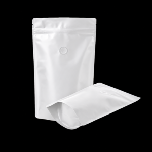 Bolsa pouch sin ventana color blanco y válvula - 500g
